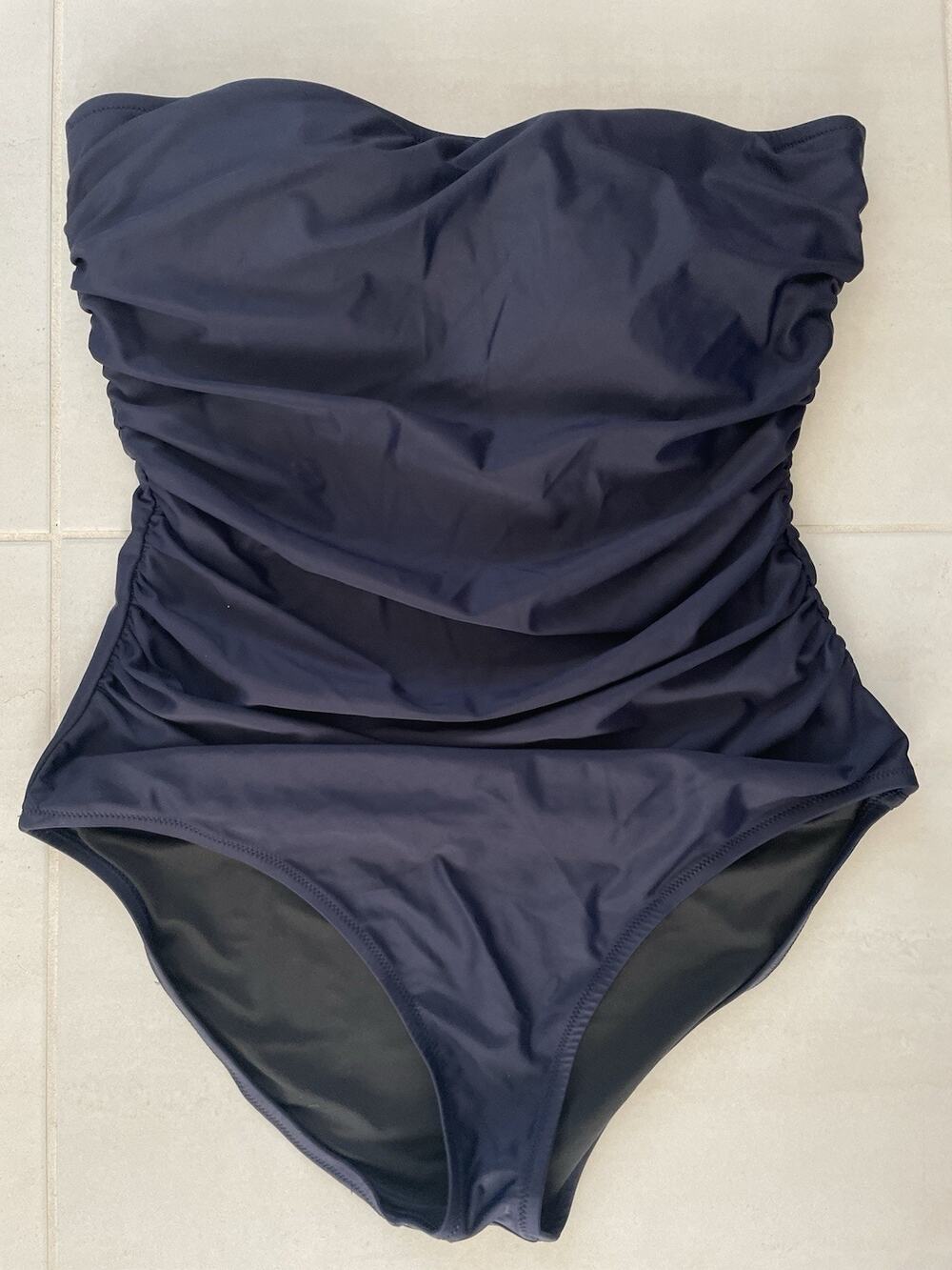 J. Crew Swim One Piece Swimsuit Strapless Minimalist Quiet Luxury Chic
